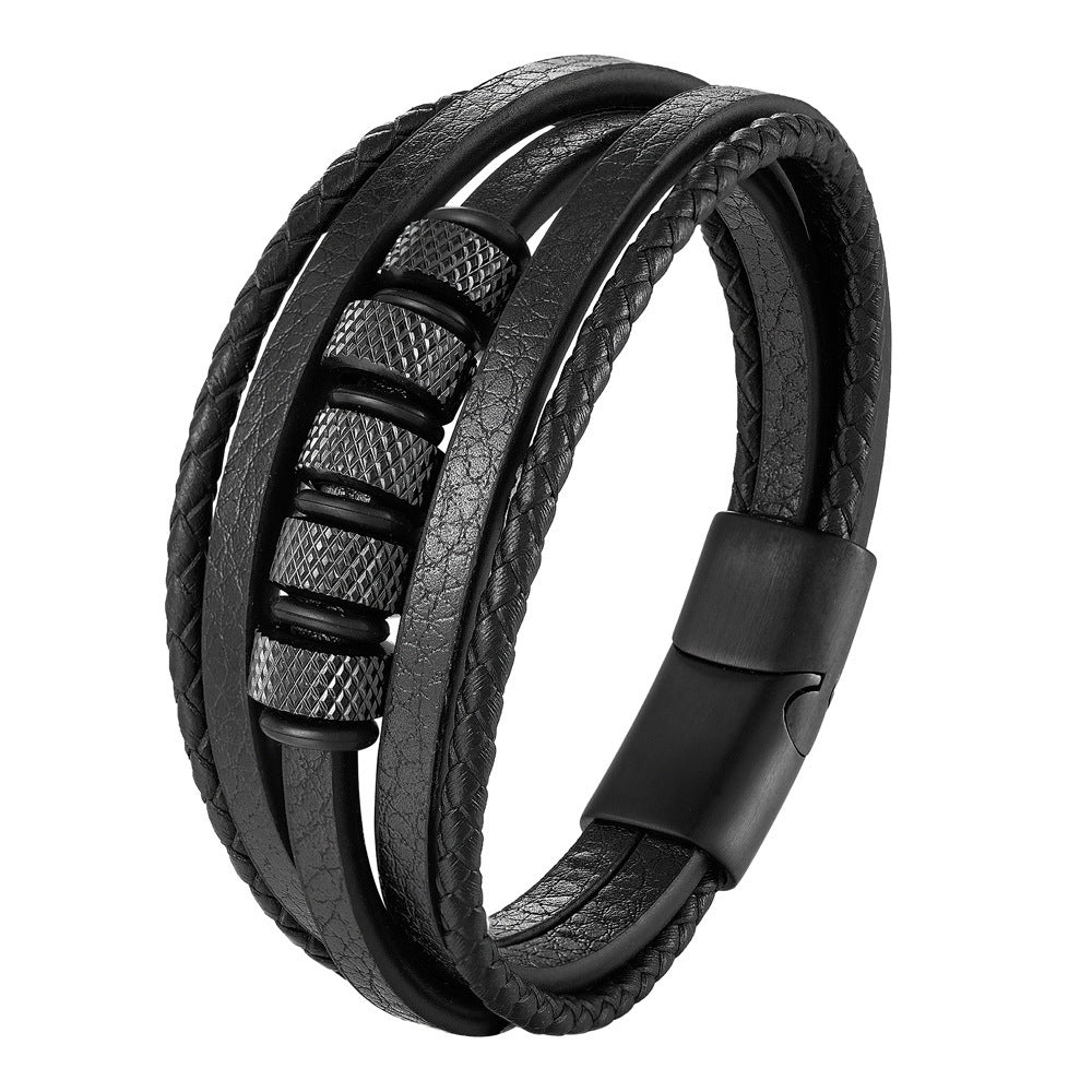 Bracelet cuir tressé
