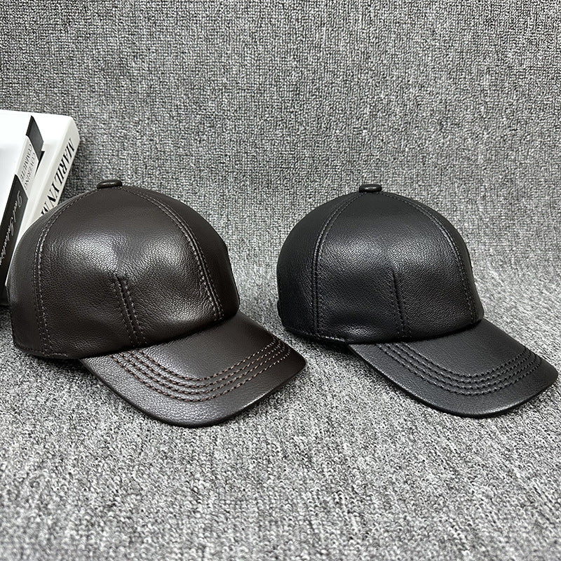 Casquette cuir véritable