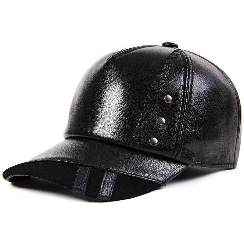 Casquette cuir véritable