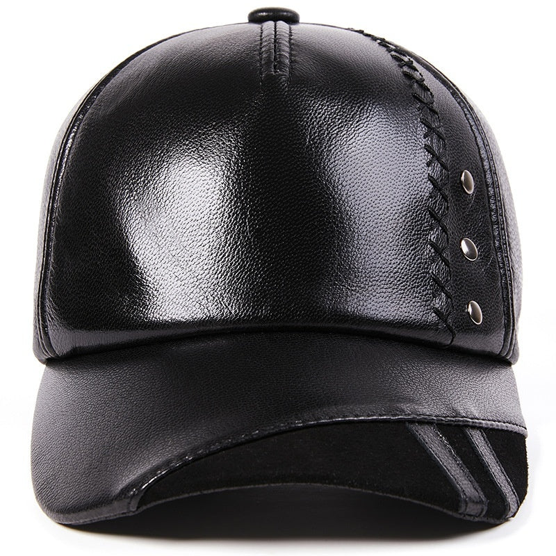 Casquette cuir véritable