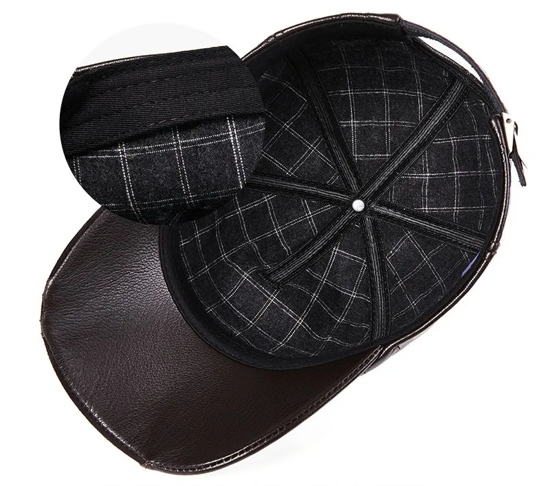 Casquette cuir véritable