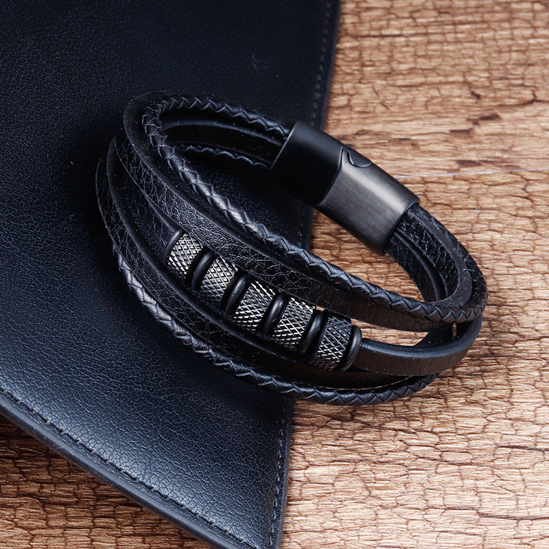 Bracelet cuir tressé