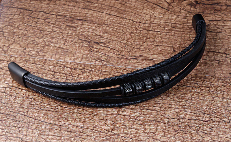 Bracelet cuir tressé