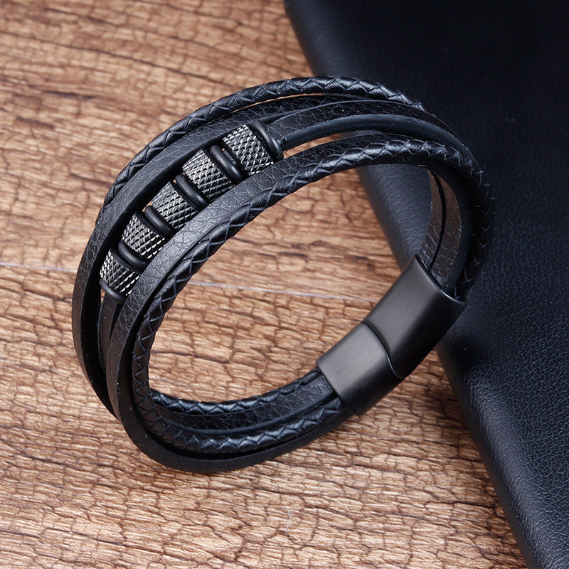 Bracelet cuir tressé