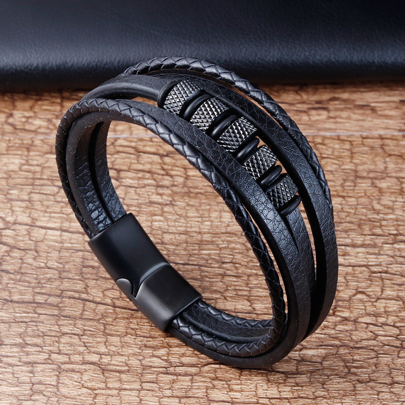 Bracelet cuir tressé
