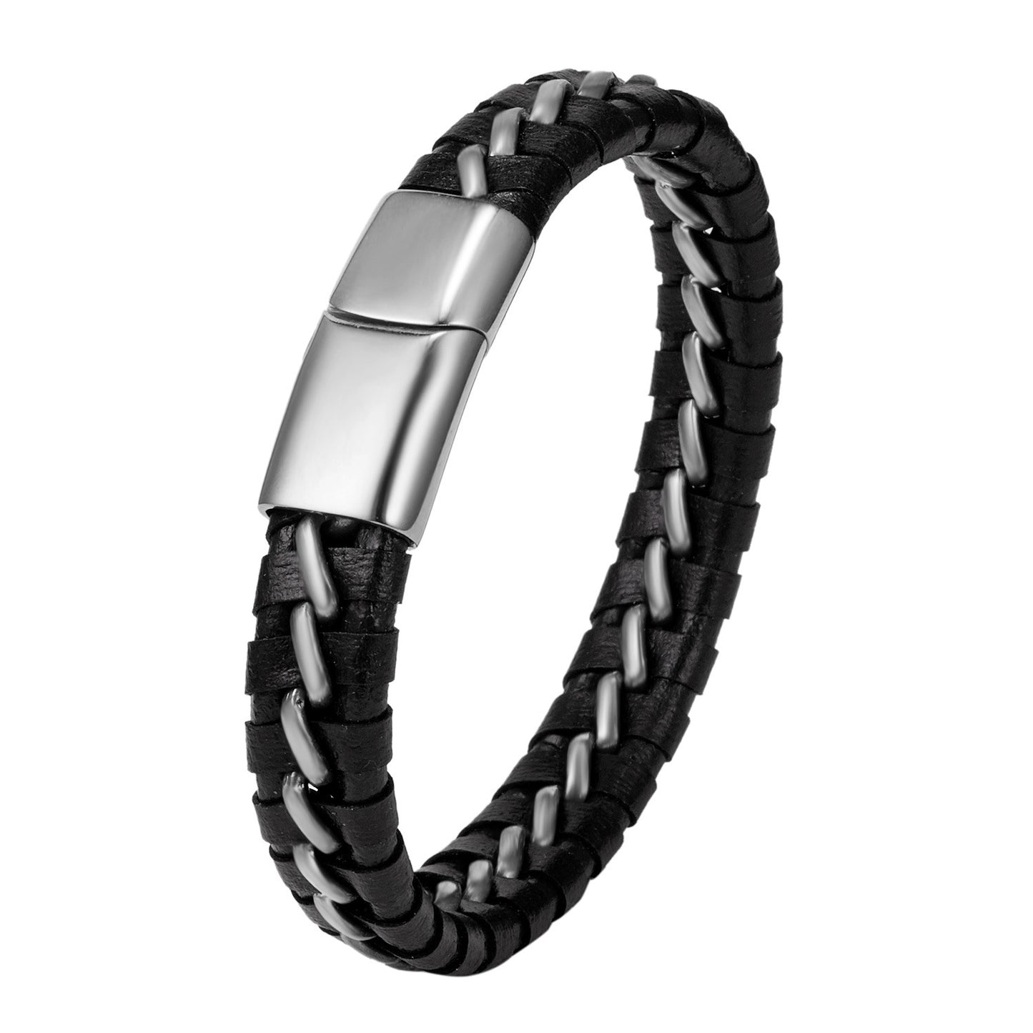 Bracelet cuir tressé