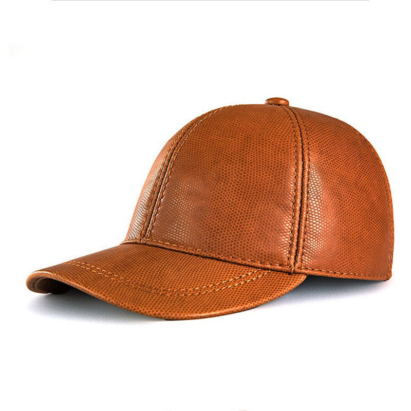Casquette motifs cuir véritable