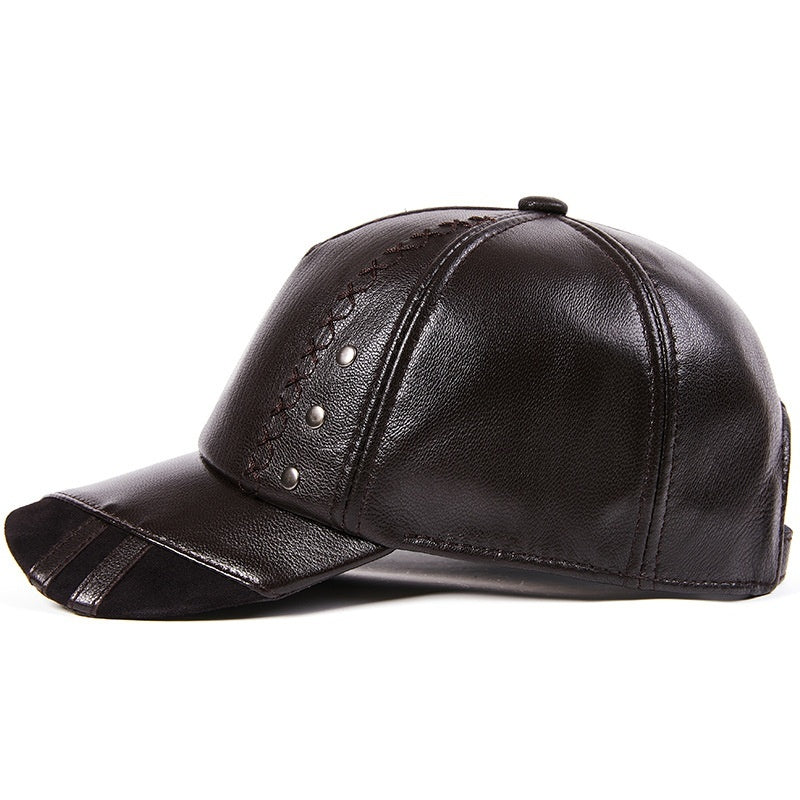 Casquette cuir véritable