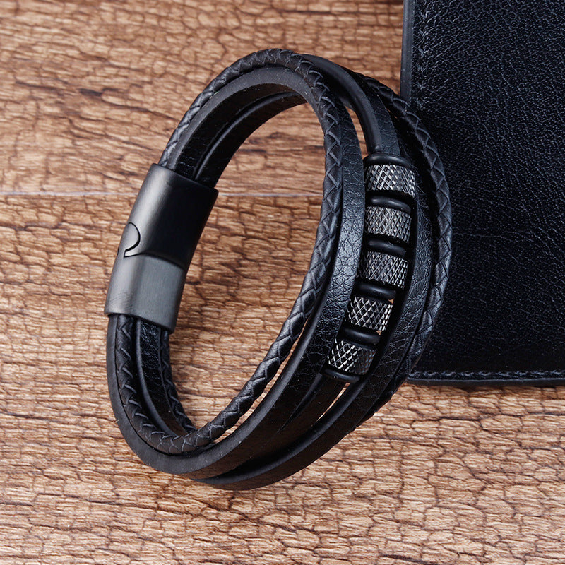 Bracelet cuir tressé