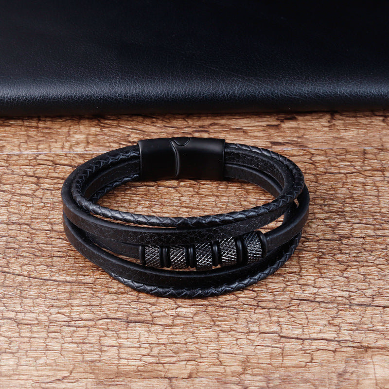 Bracelet cuir tressé