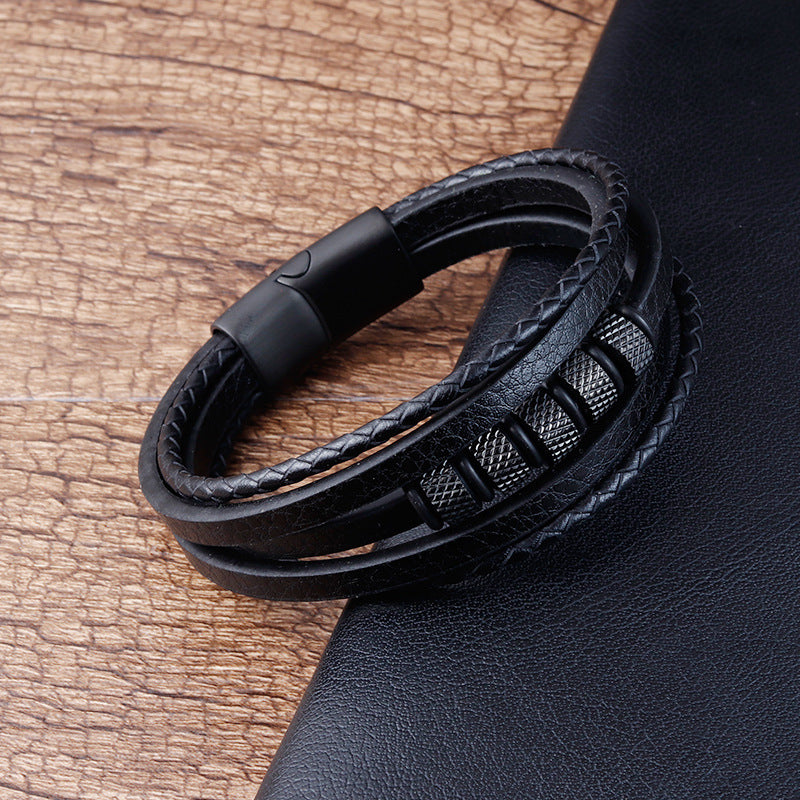 Bracelet cuir tressé