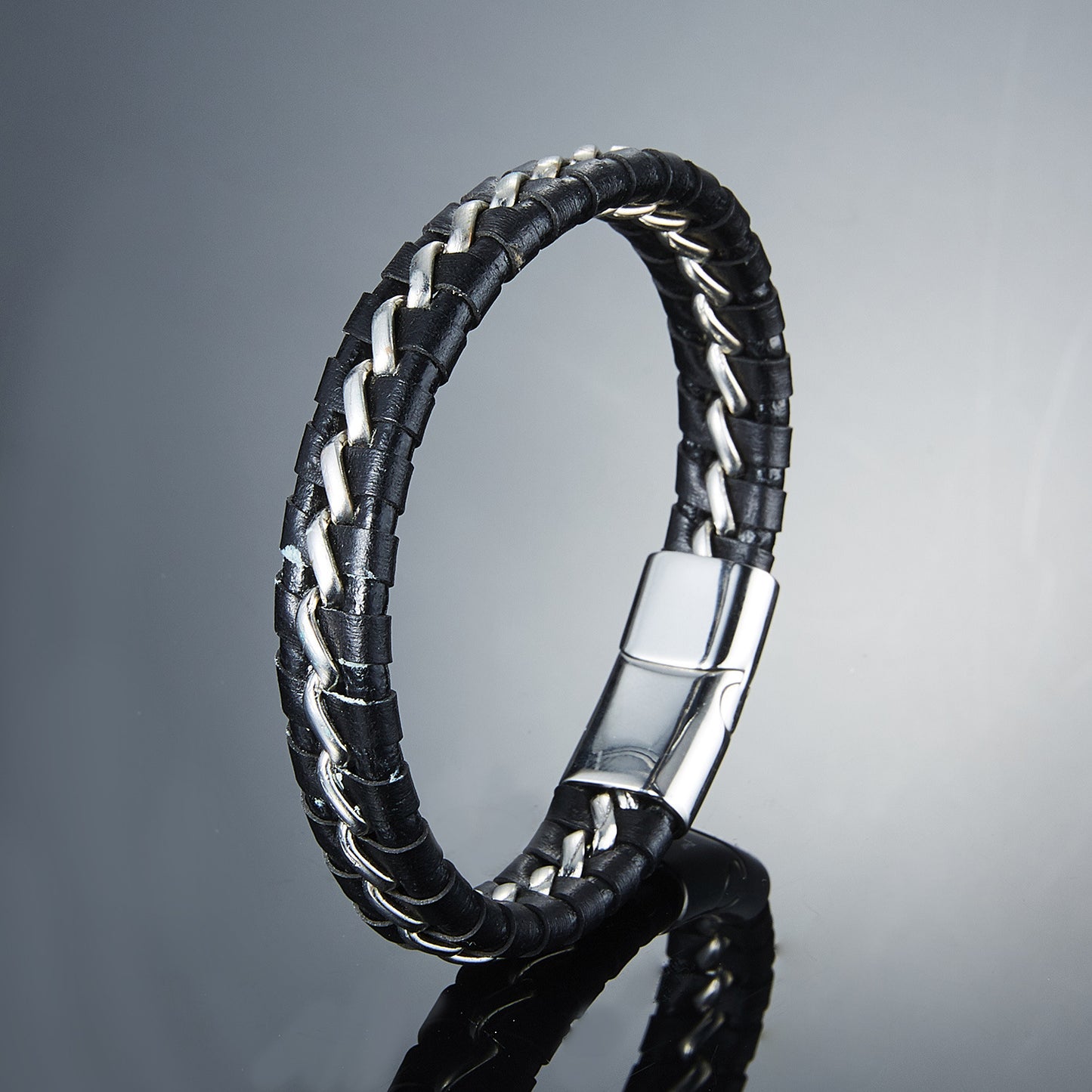 Bracelet cuir tressé