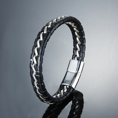 Bracelet cuir tressé