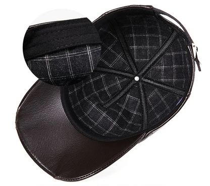 Casquette cuir véritable