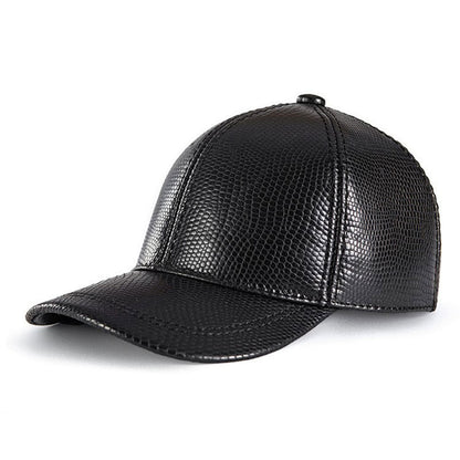 Casquette motifs cuir véritable