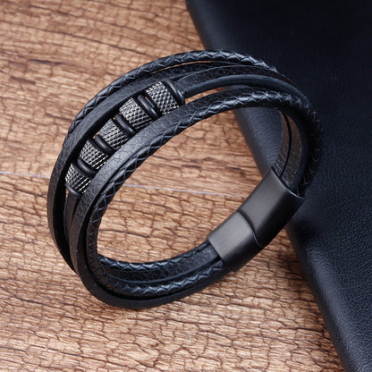 Bracelet cuir tressé