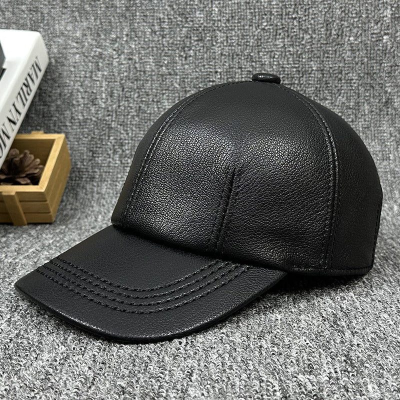 Casquette cuir véritable